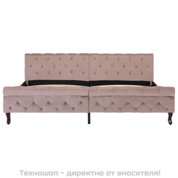 Рамка за легло, розова, кадифе, 200x200 см