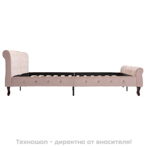 Рамка за легло, розова, кадифе, 200x200 см