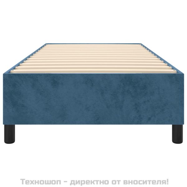 Рамка за легло с пружини, тъмносиня, 100x200 см, кадифе