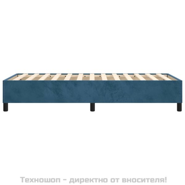 Рамка за легло с пружини, тъмносиня, 100x200 см, кадифе