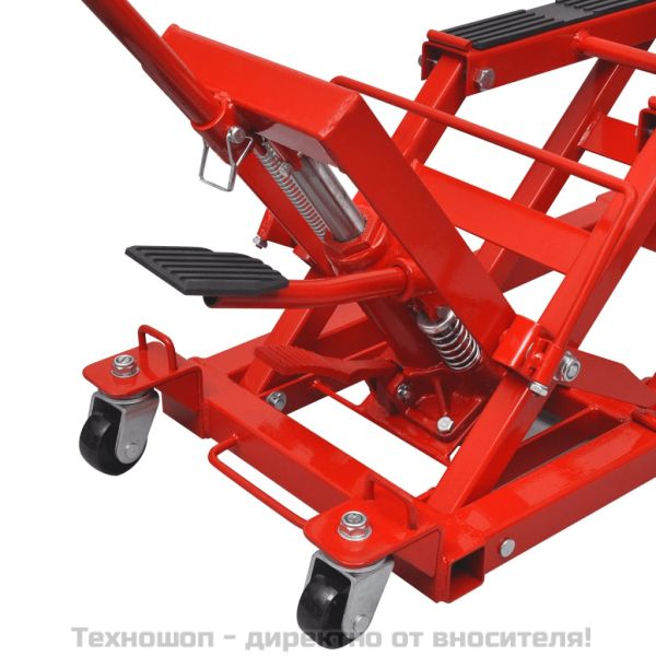 Червен хидравличен крик за мотор/АТВ, 680 кг