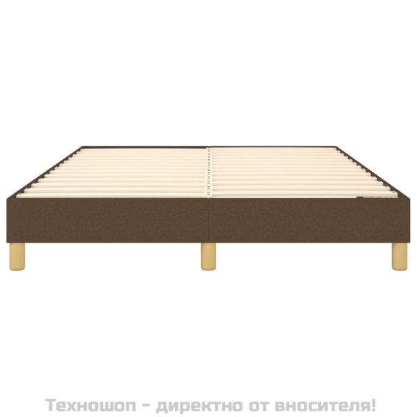 Рамка за легло с пружини, тъмнокафява, 140x190 см, плат