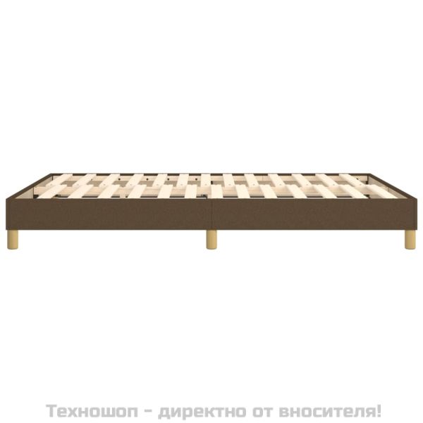 Рамка за легло с пружини, тъмнокафява, 140x190 см, плат