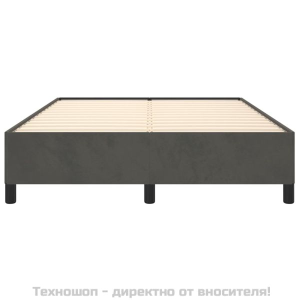 Рамка за легло без матрак, тъмносива, 140x200 см, кадифе