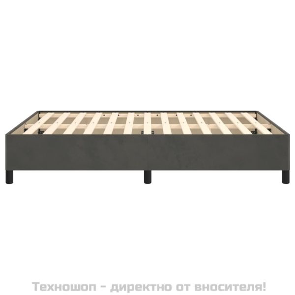 Рамка за легло без матрак, тъмносива, 140x200 см, кадифе