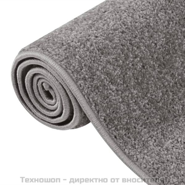 Килим с къс косъм, 80x150 см, сив