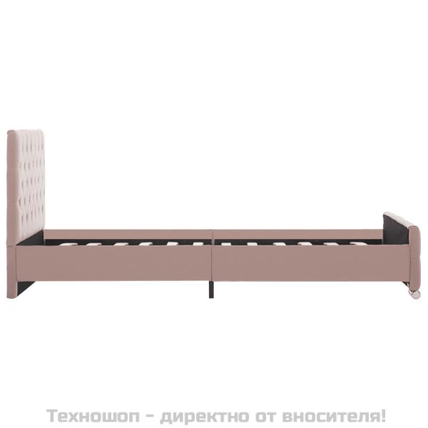 Рамка за легло, розова, кадифе, 100x200 см