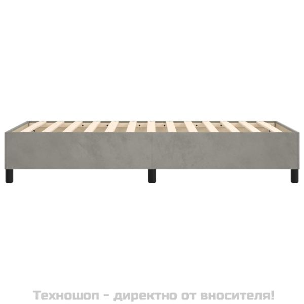 Рамка за легло с пружини, светлосива, 100x200 см, кадифе