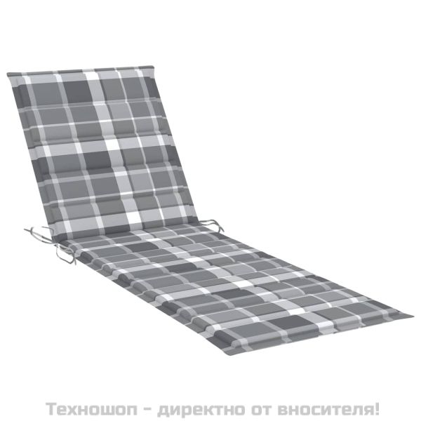 Сгъваем шезлонг с шалте, акациево дърво масив