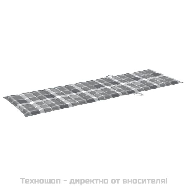 Сгъваем шезлонг с шалте, акациево дърво масив