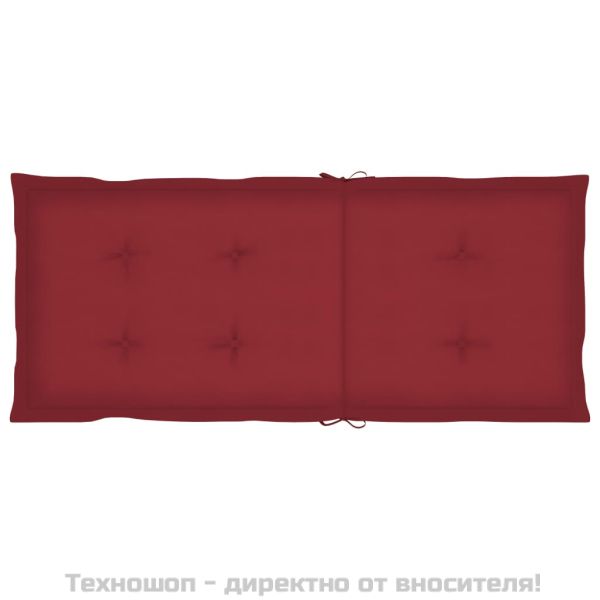 Възглавници за стол 4 бр виненочервени 120x50x3 см плат