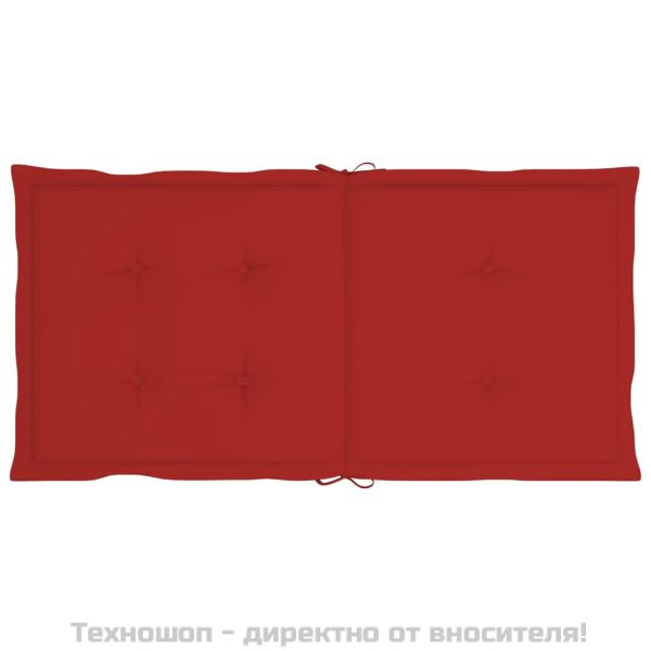 Възглавници за столове 4 бр червени 100x50x3 см Оксфорд плат