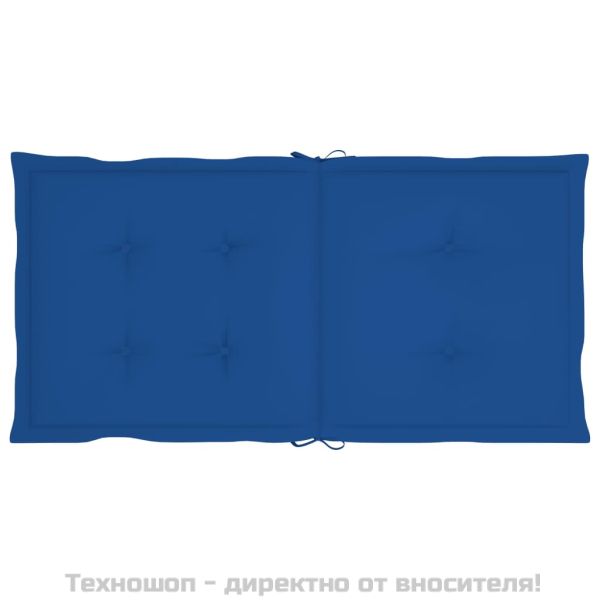 Възглавници за стол 4 бр кралско сини 100x50x3 см Оксфорд плат