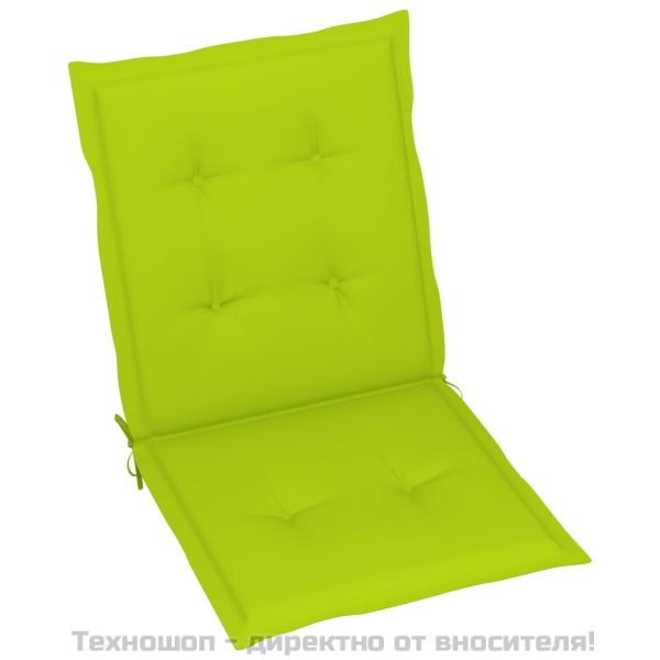 Възглавници за столове 4 бр яркозелени 100x50x3 см Оксфорд плат