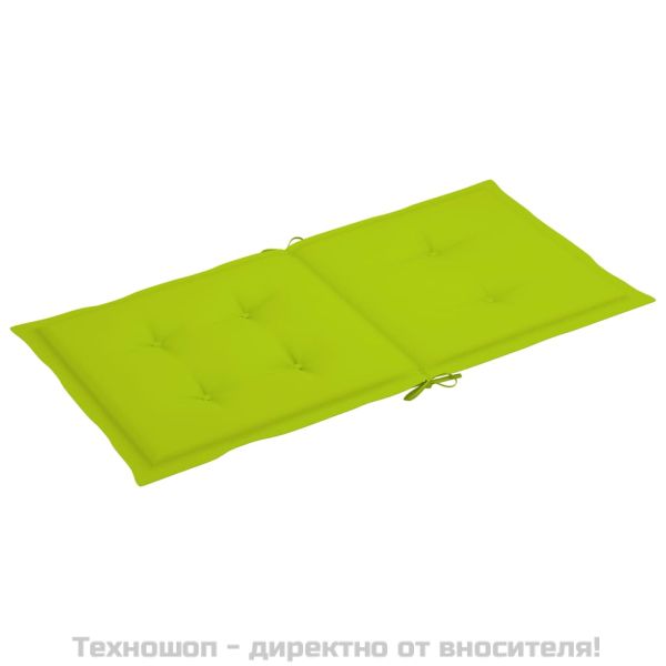 Възглавници за столове 4 бр яркозелени 100x50x3 см Оксфорд плат