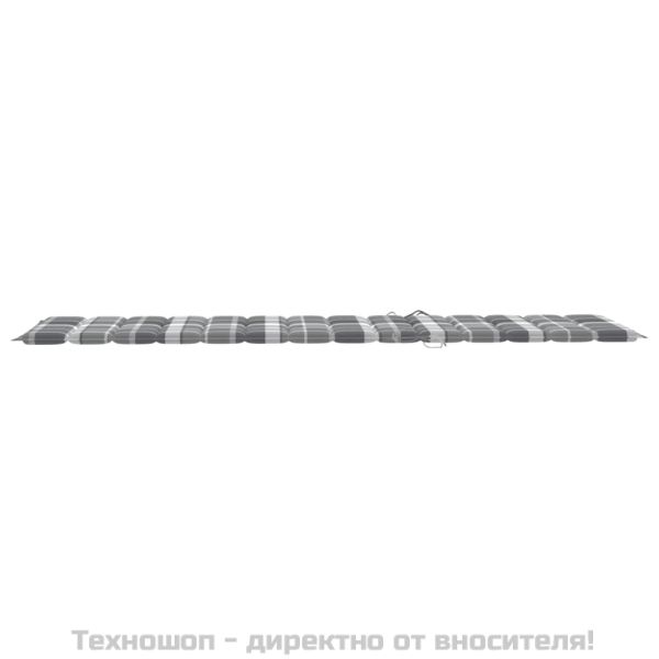 Шалте за шезлонг, сиво каре, 200x60x3 см, Оксфорд плат