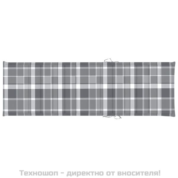 Градински шезлонг с шалте, акациево дърво масив