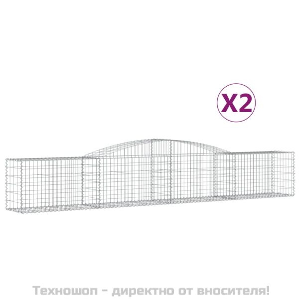 Габионни кошници арка 2 бр 400x50x60/80 см поцинковано желязо
