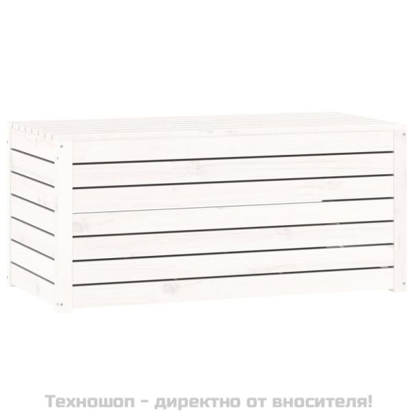 Комплект градински кутии от 4 части, бели, масивно дърво бор