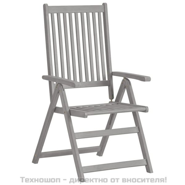 Градински накланящи се столове 4 бр с възглавници акация масив