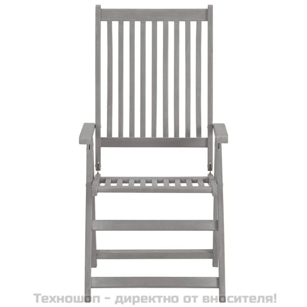 Градински накланящи се столове 4 бр с възглавници акация масив