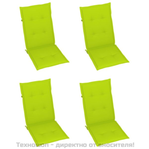 Градински накланящи се столове 4 бр с възглавници акация масив