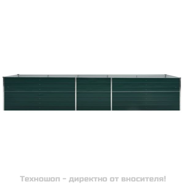 Градинска висока леха поцинкована стомана 400x80x77 см зелена