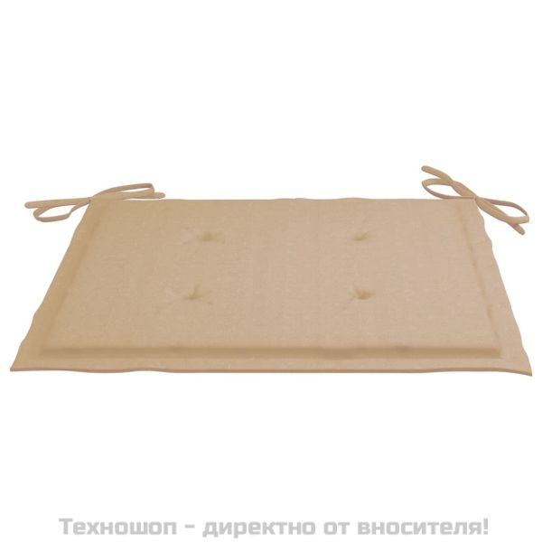 Възглавници за столове 4 бр бежови 40x40x4 см Оксфорд плат