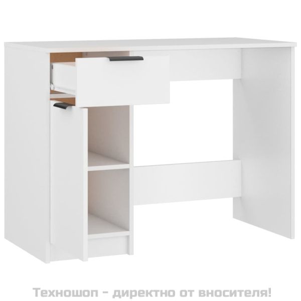 Бюро, бяло, 100x50x75 см, инженерно дърво