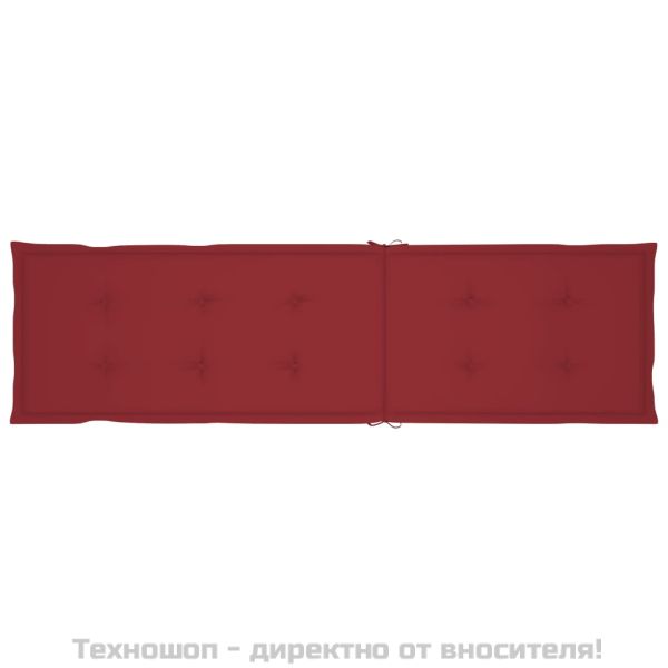 Възглавница за стол шезлонг виненочервена (75+105)x50x4 см