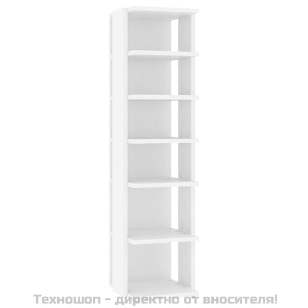 Шкафове за обувки, 2 бр, бели, 27,5x27x102 см, инженерно дърво