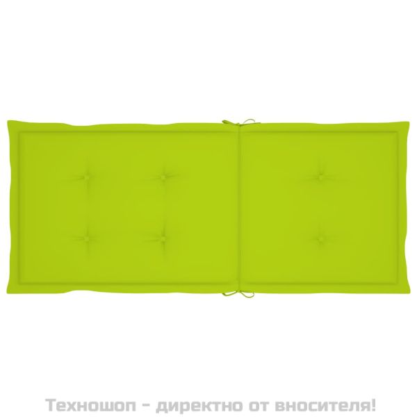 Възглавници за столове 4 бр яркозелени 120x50x3 см плат