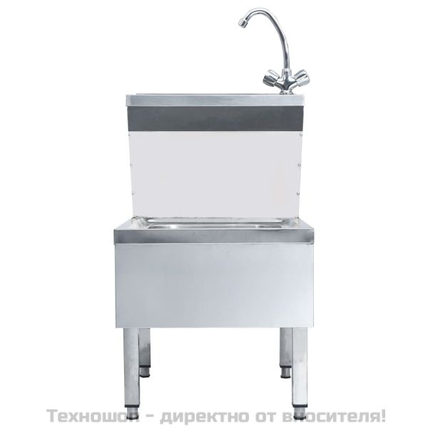 Търговска мивка за ръце с кранче, свободностояща, инокс