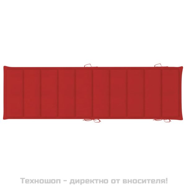 Шалте за шезлонг, червено, 186x58x4 см, Оксфорд плат