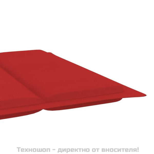 Шалте за шезлонг, червено, 186x58x4 см, Оксфорд плат