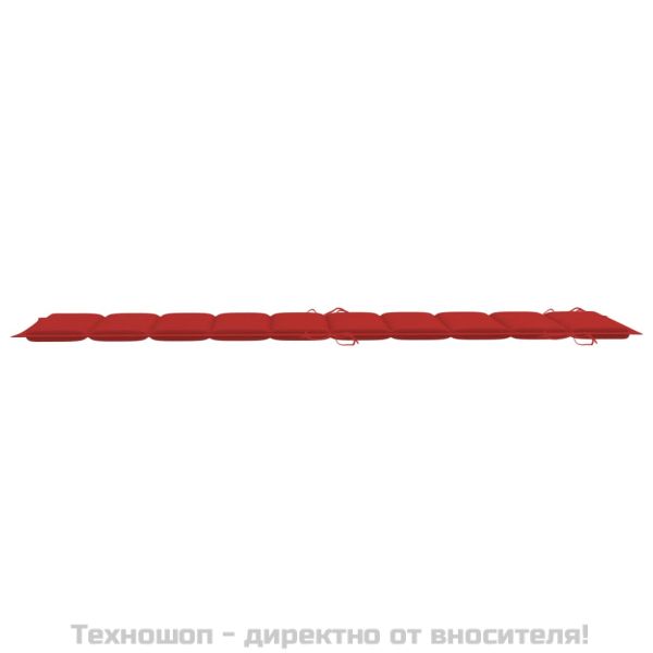 Шалте за шезлонг, червено, 186x58x4 см, Оксфорд плат
