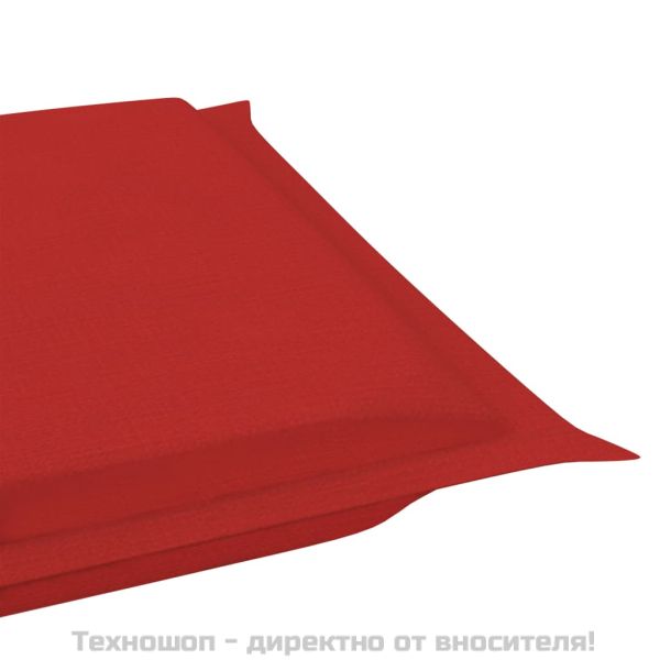Шалте за шезлонг, червено, 186x58x4 см, Оксфорд плат