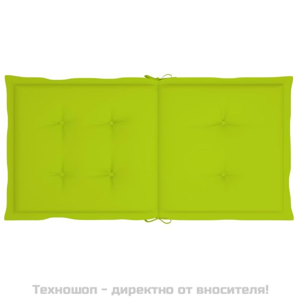 Възглавници за столове 6 бр яркозелени 100x50x3 см Оксфорд плат