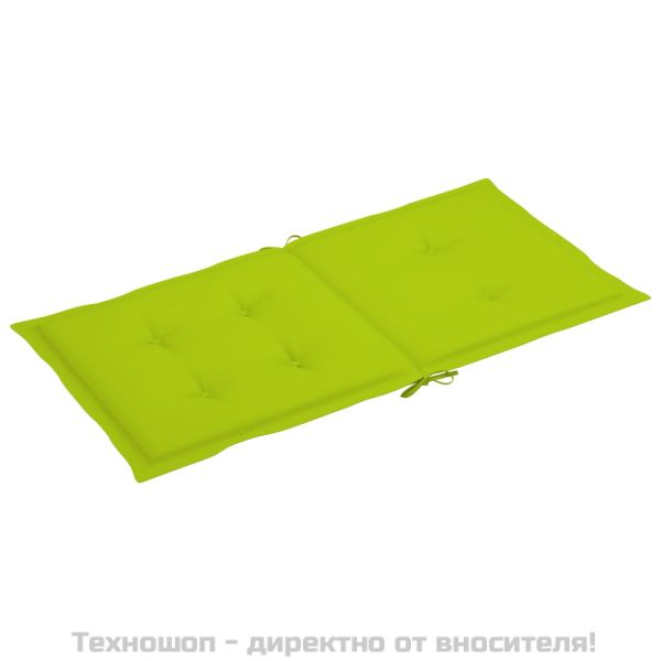 Възглавници за столове 6 бр яркозелени 100x50x3 см Оксфорд плат