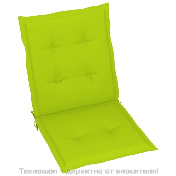 Възглавници за столове 6 бр яркозелени 100x50x3 см Оксфорд плат