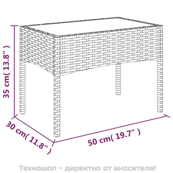 Градински лаундж комплект с възглавници 4 части черен полиратан