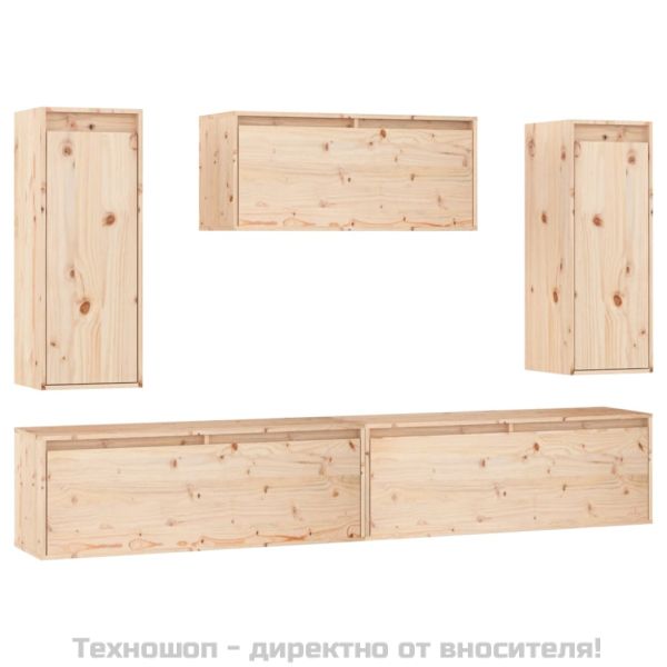 ТВ шкафове, 5 бр, бор масив