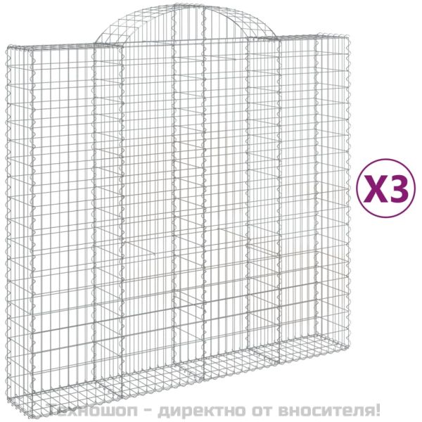 Габионни кошници арка 3 бр 200x50x180/200 см поцинковано желязо