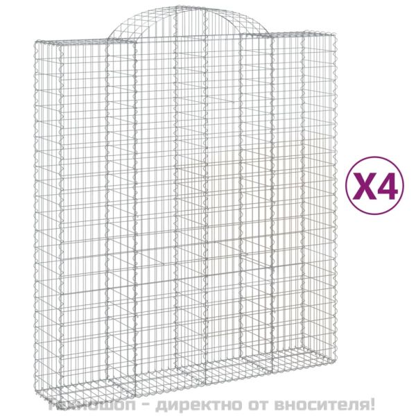 Габионни кошници арка 4 бр 200x50x220/240 см поцинковано желязо