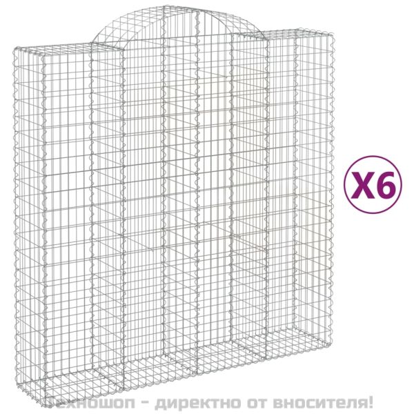 Габионни кошници арка 6 бр 200x50x200/220 см поцинковано желязо