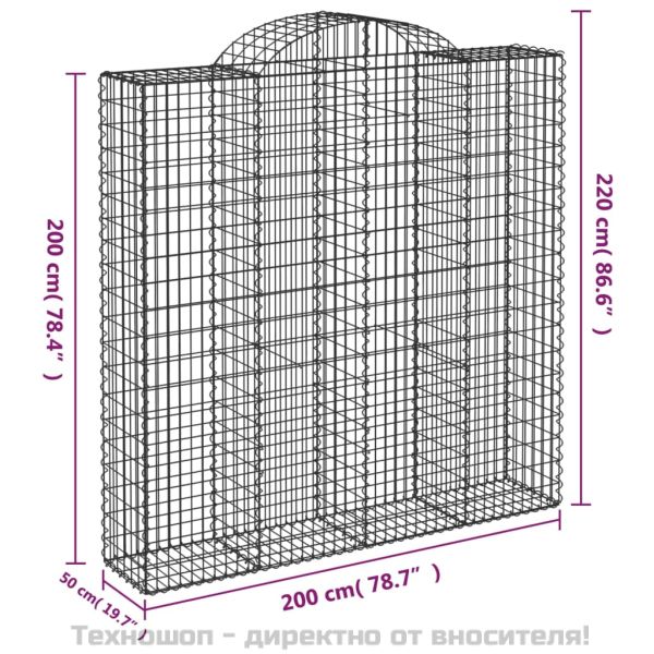 Габионни кошници арка 8 бр 200x50x200/220 см поцинковано желязо