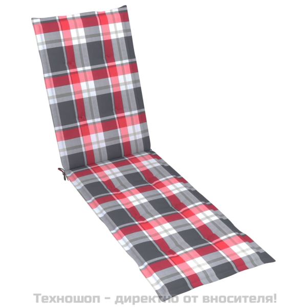 Градински шезлонг подложка за крака и възглавница акация масив