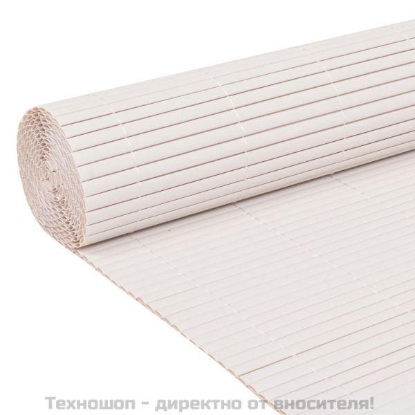 Двустранна градинска ограда, 90x500 см, бяла