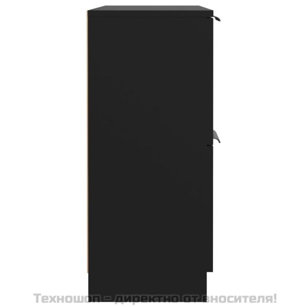 Сайдборд, черен, 60x30x70 см, инженерно дърво