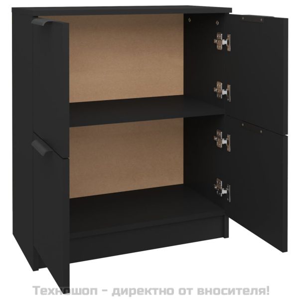 Сайдборд, черен, 60x30x70 см, инженерно дърво